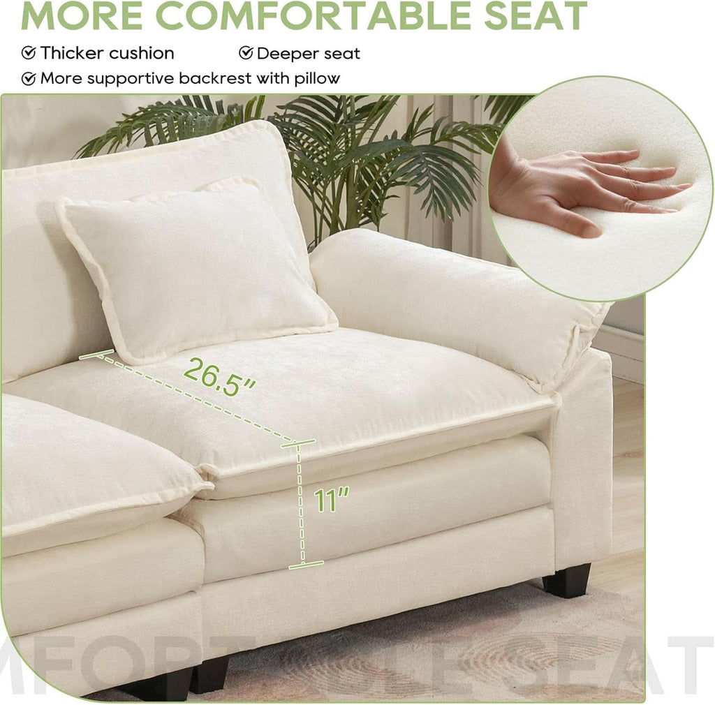 Comfy Cloud Couch Modular Sofa with Ottoman and Pillows ShipItFurniture