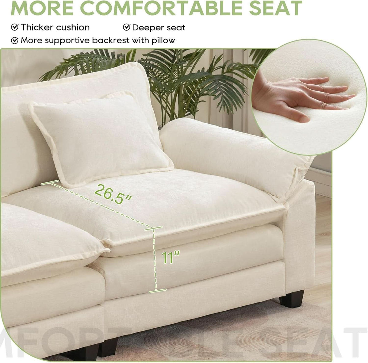 Comfy Cloud Couch Modular Sofa with Ottoman and Pillows ShipItFurniture