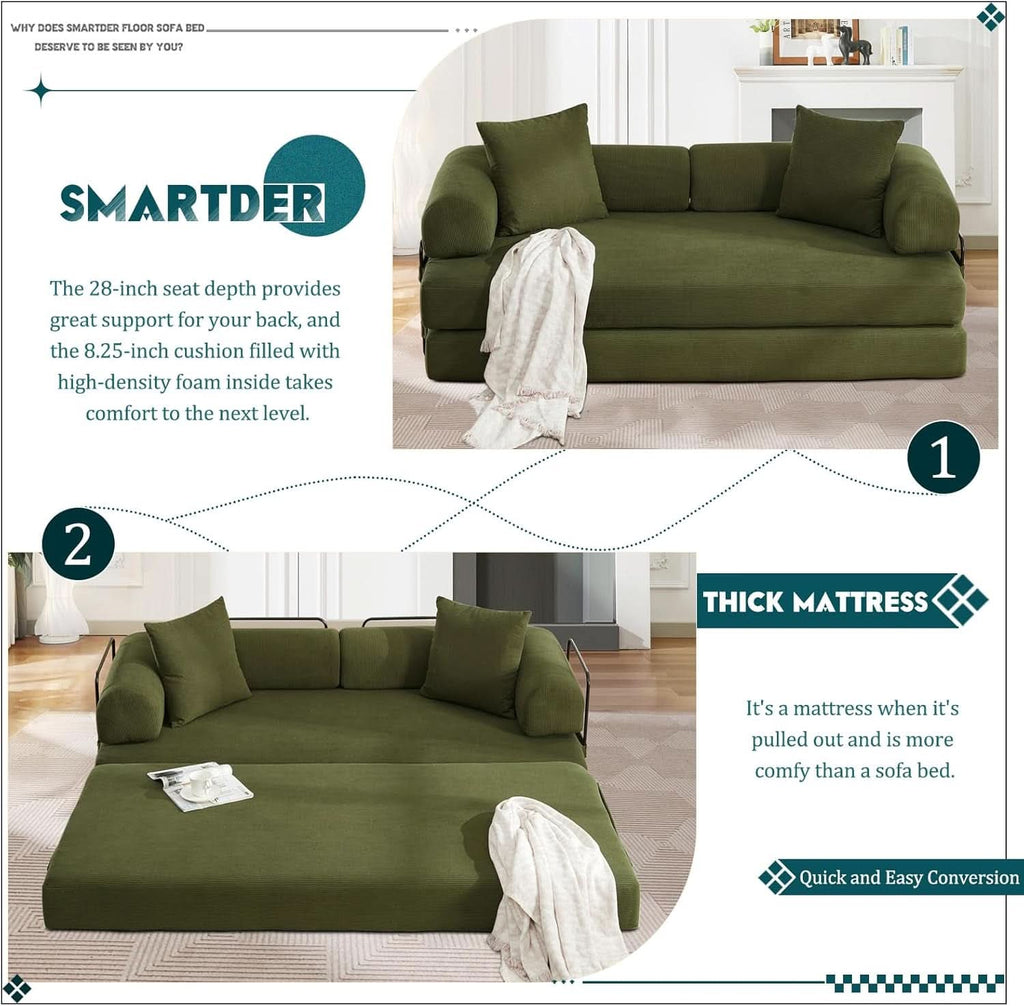 Convertible Folding Sofa Bed with Removable Backrest ShipItFurniture