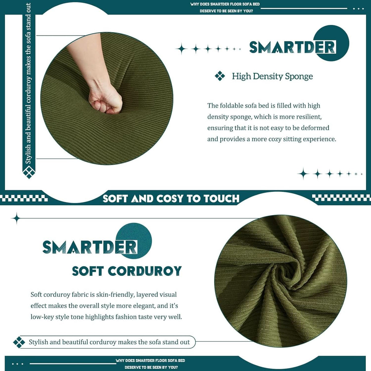 Convertible Folding Sofa Bed with Removable Backrest ShipItFurniture