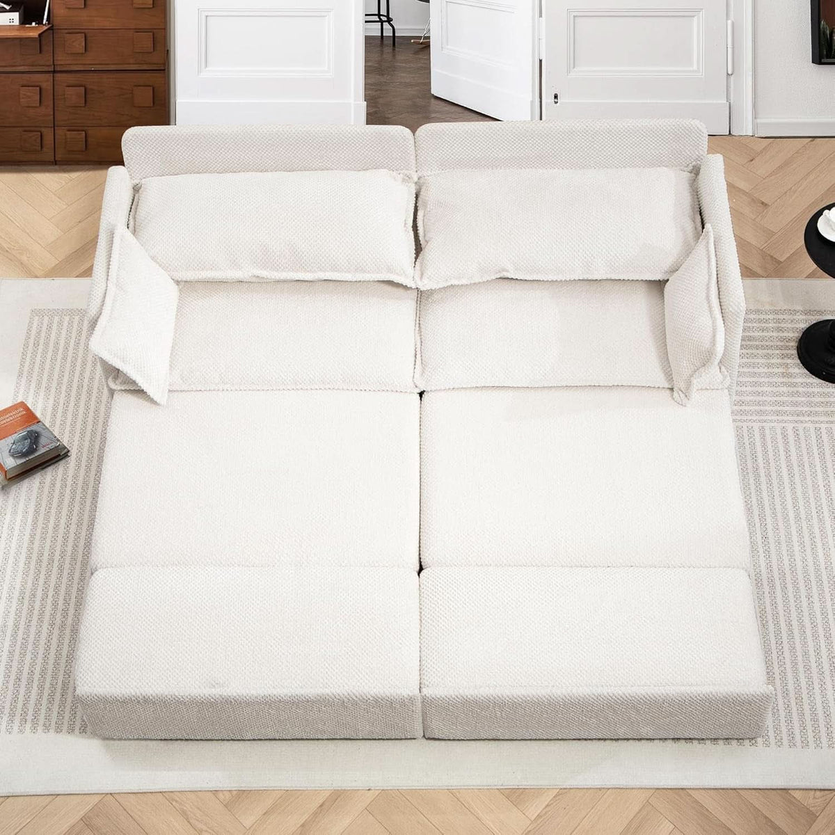 Convertible King Sofa Bed with USB Charging and Pockets ShipItFurniture