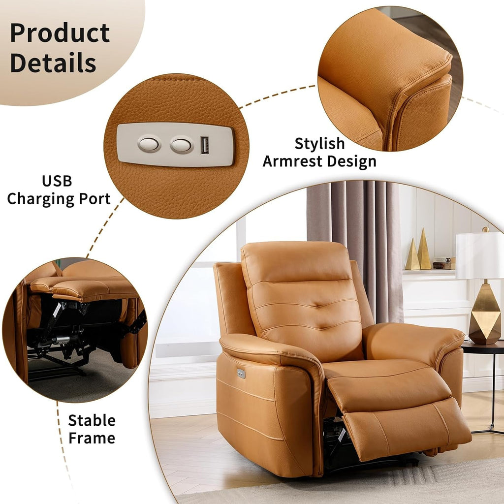 Bright Yellow Power Recliner Sofa Set Charging Port ShipItFurniture