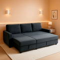 Dark Grey LShaped Convertible Sleeper Sofa Durable ShipItFurniture