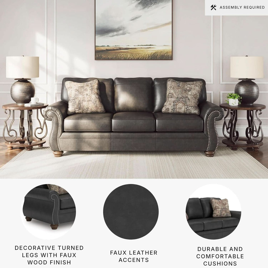 Queen Sofa Sleeper Anthracite Black Memory Foam Ultra ShipItFurniture