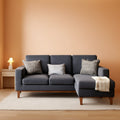 L-Shaped Sectional Sofa Graphite Grey Storage Ottoman ShipItFurniture