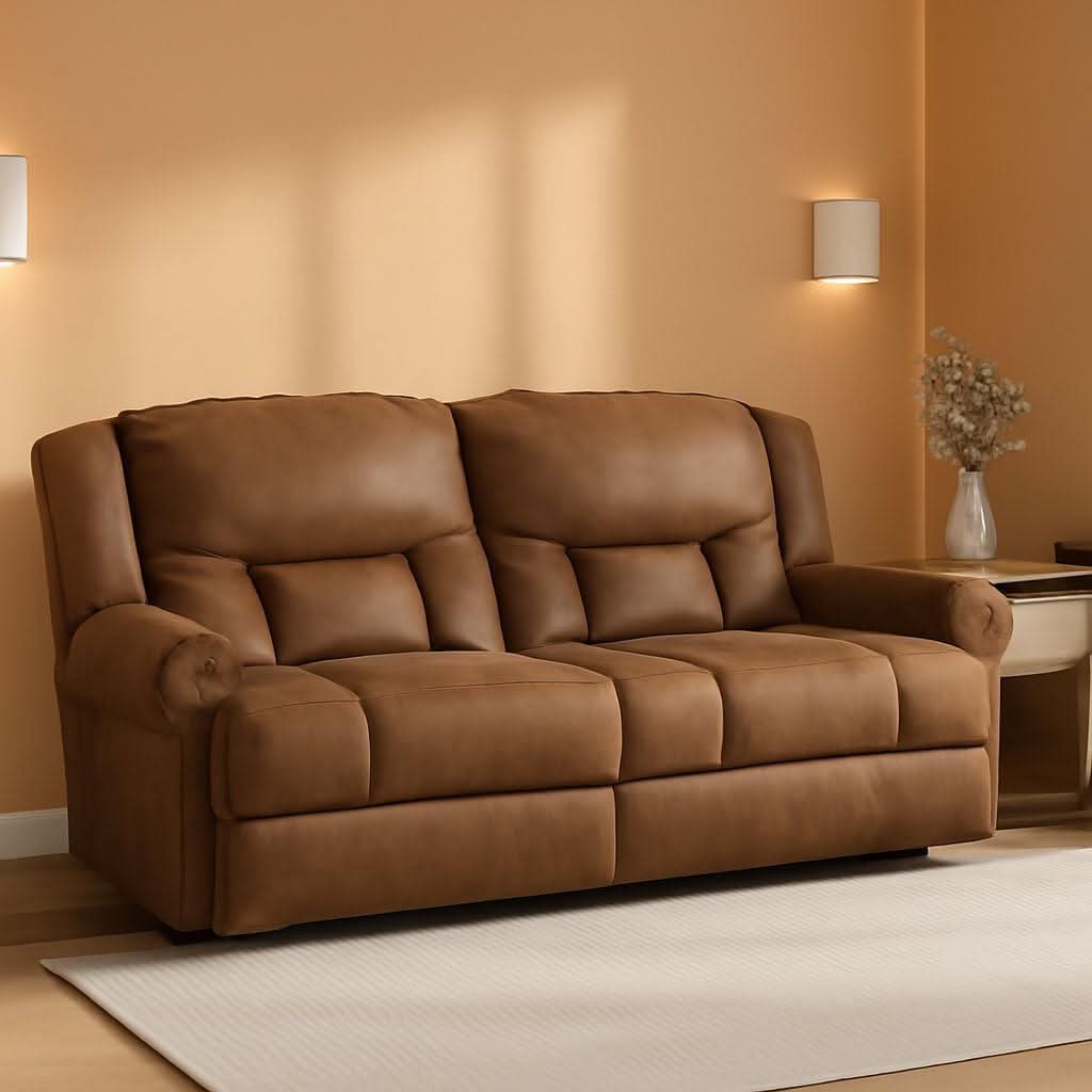 Dark Brown Luxuriously Electric Reclining Sofa USB ShipItFurniture