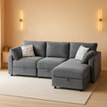 Gray Modular Sectional Sofa With Hidden Compartment ShipItFurniture