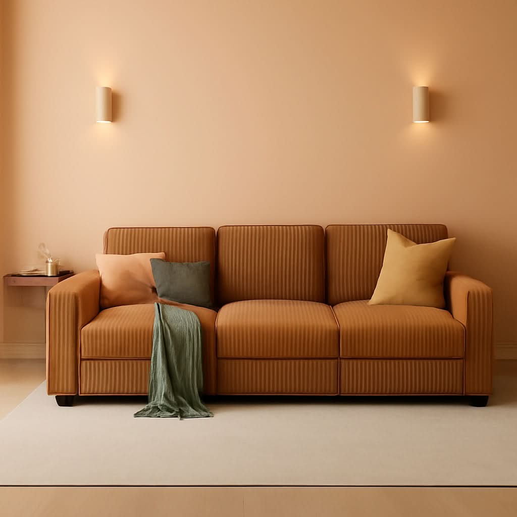 Brown UShaped Convertible Sectional Sofa Bed USBPort ShipItFurniture
