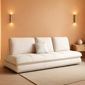 Beige Microfiber Sectional Sofa Daybed With Ottoman ShipItFurniture