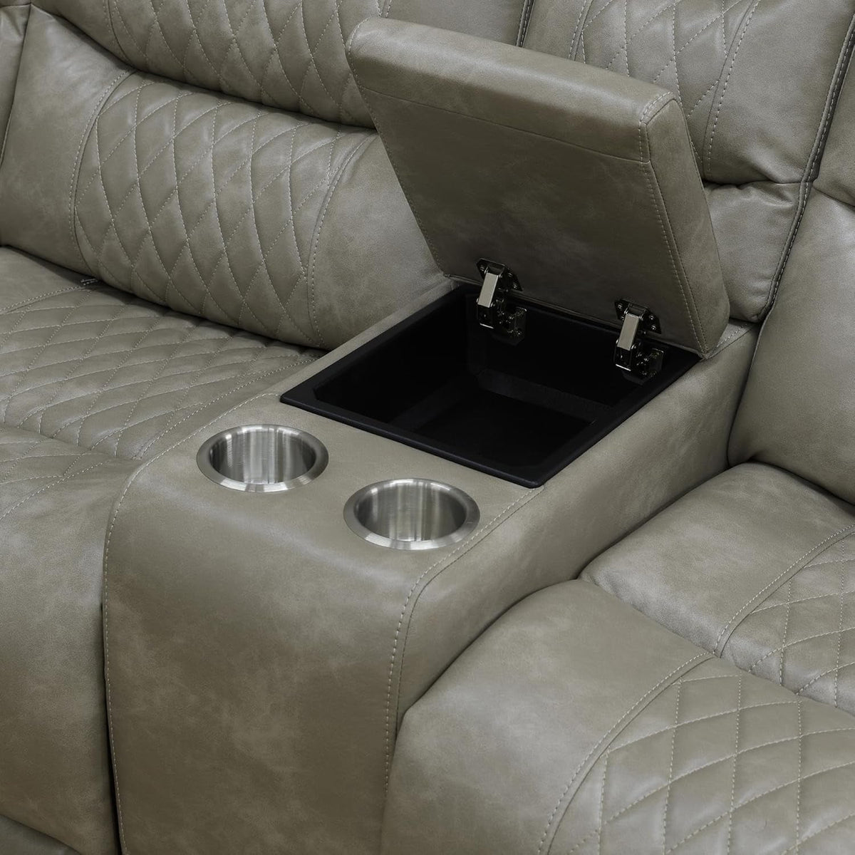 Grey Ergonomically Designed Motorized Reclining USB Sofa Set ShipItFurniture