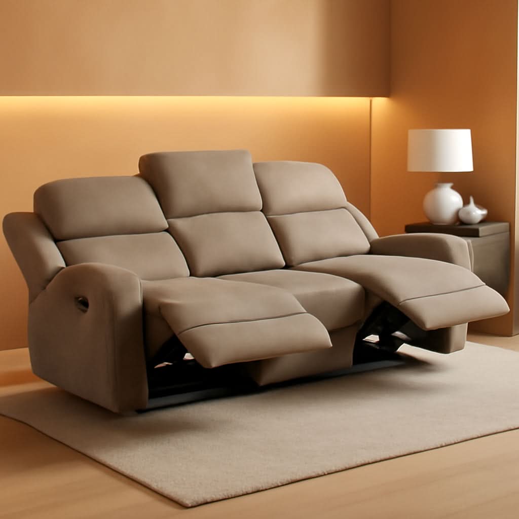 84.5 Inch Brown Recliner Couch Living Sofa Home Theater ShipItFurniture