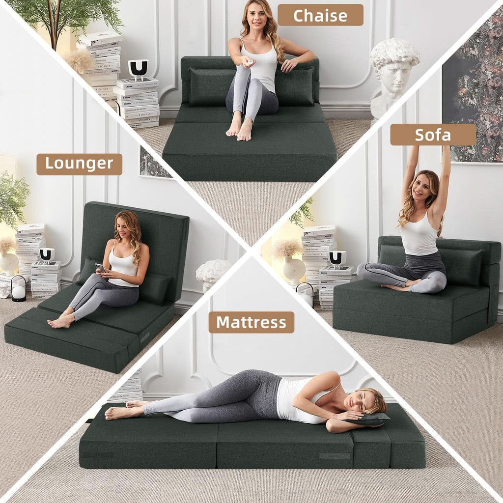 Dark Gray Standard Size Multifunctional Convertible Sofa ShipItFurniture