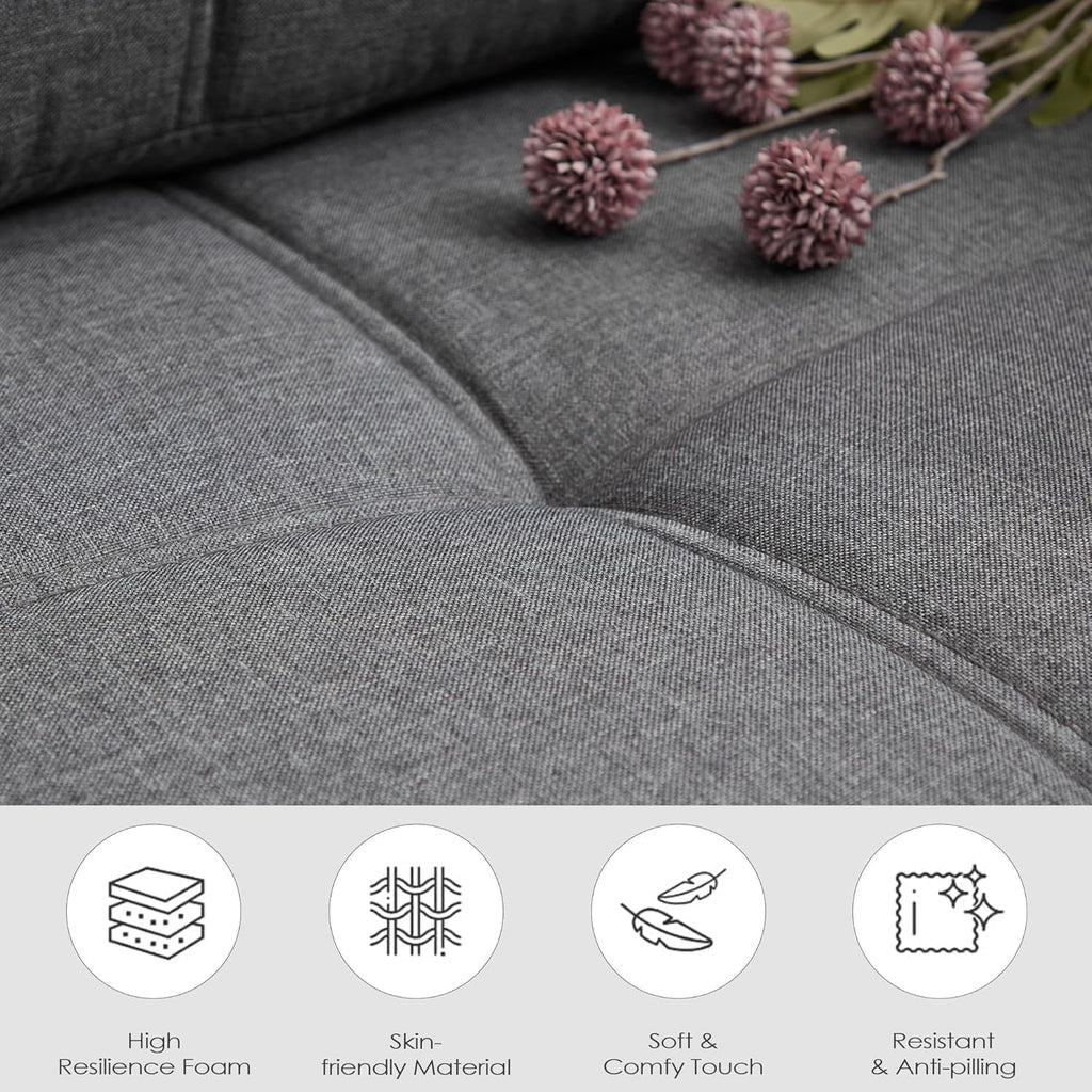 65 Inch MidCentury Tufted Upholstered Couch USB Ports-2