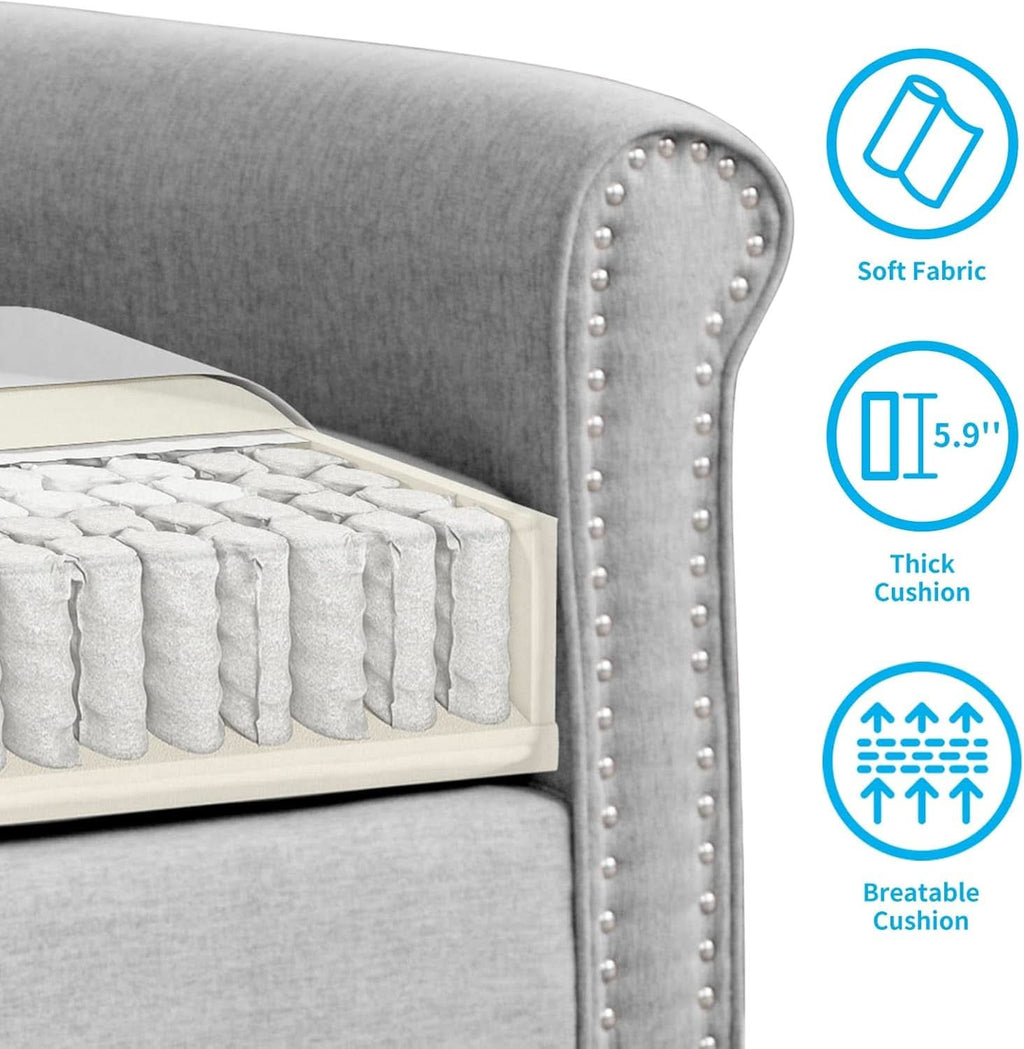 Light Grey Small Space Living Room Couch Set With Loveseat ShipItFurniture