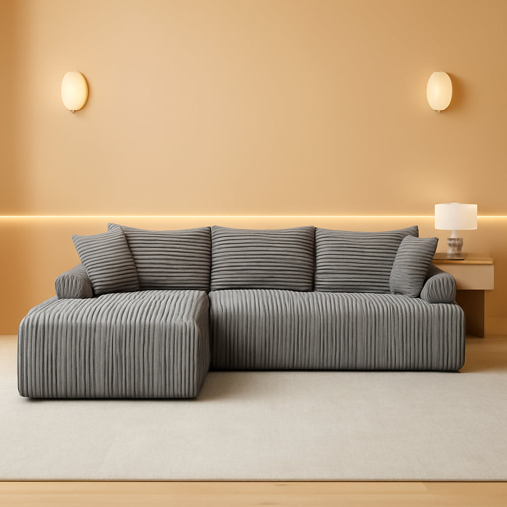 Grey Modular Cloud Sectional Sofa Detachable Pillows ShipItFurniture