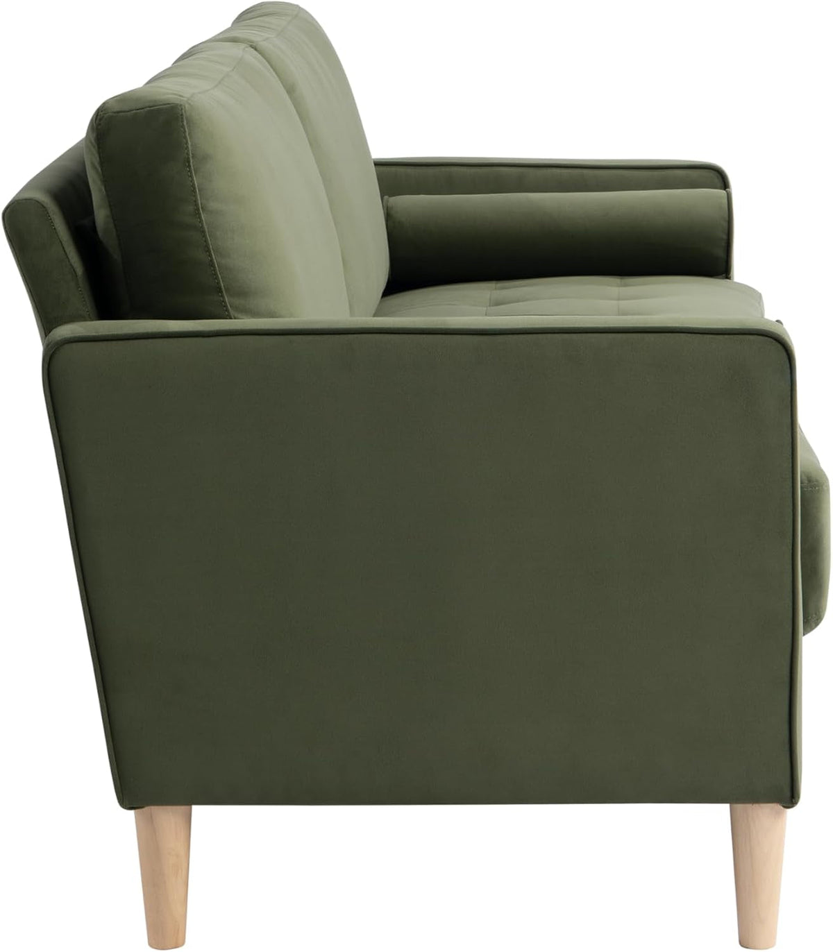 Olive Green Velvet Upholstered Sofa With PocketCoil ShipItFurniture
