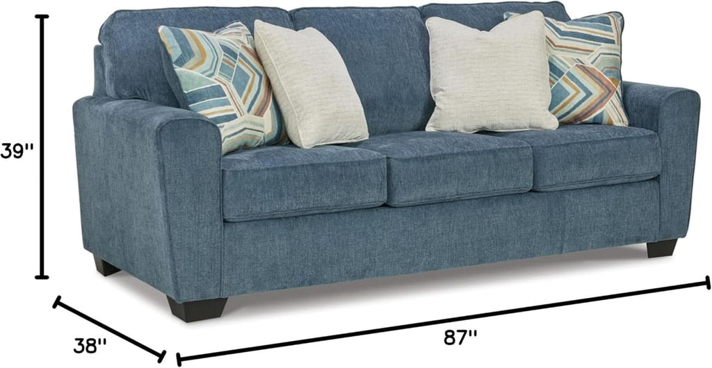 Blue Queen Stainresistant Memory Foam Sleeper Sofa ShipItFurniture