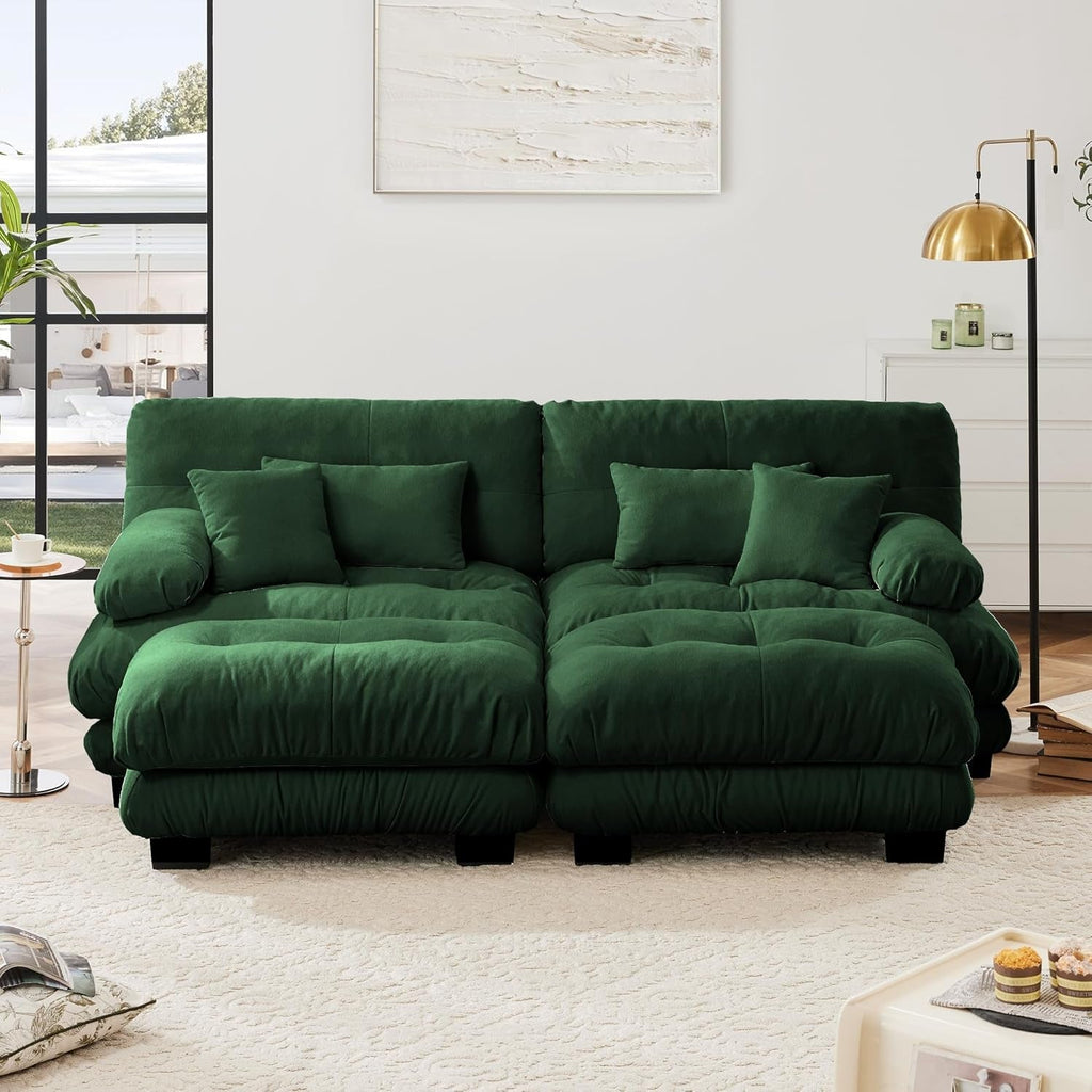 Green Chenille Modular Sectional Sofa Ultra Comfort ShipItFurniture