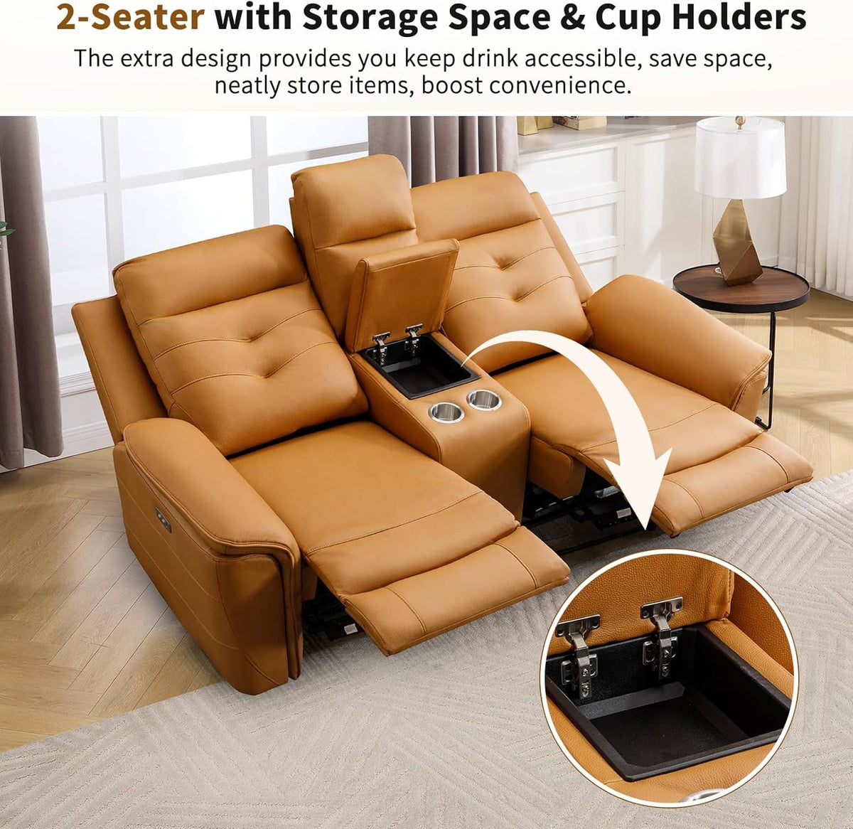 Bright Yellow Power Recliner Sofa Set Charging Port ShipItFurniture