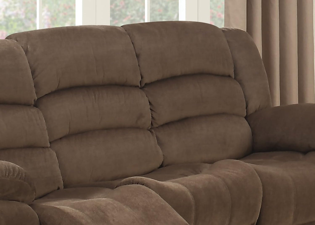 Brown Upholstered Reclining Sofa Pillowtop Armrests ShipItFurniture