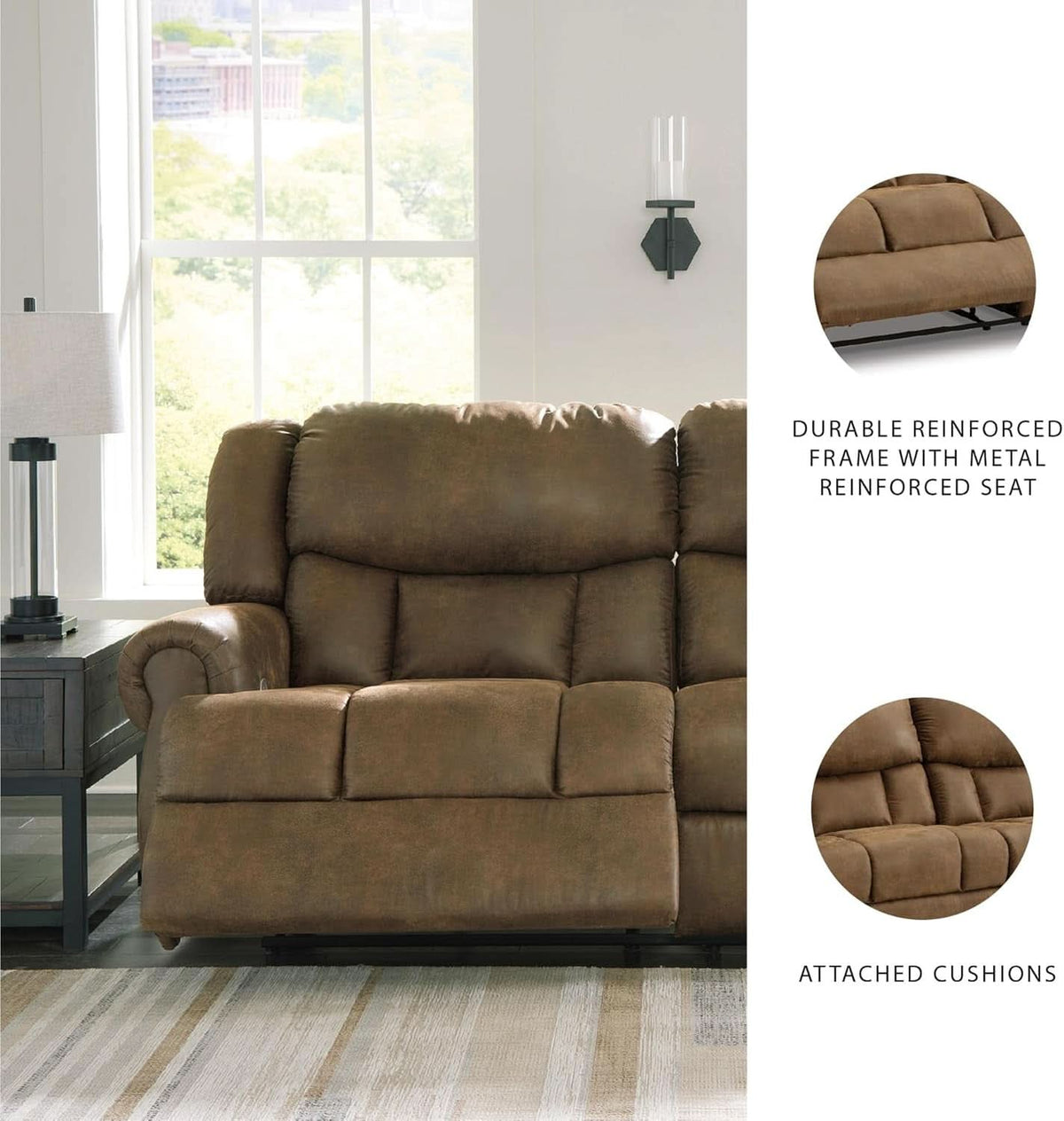 Dark Brown Luxuriously Electric Reclining Sofa USB ShipItFurniture