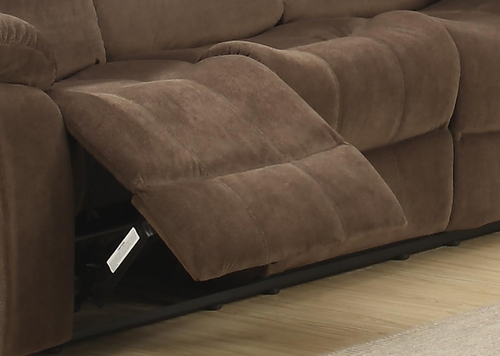 Brown Upholstered Reclining Sofa Pillowtop Armrests ShipItFurniture