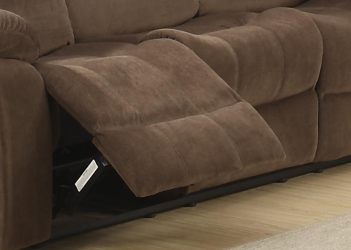 Brown Upholstered Reclining Sofa Pillowtop Armrests ShipItFurniture
