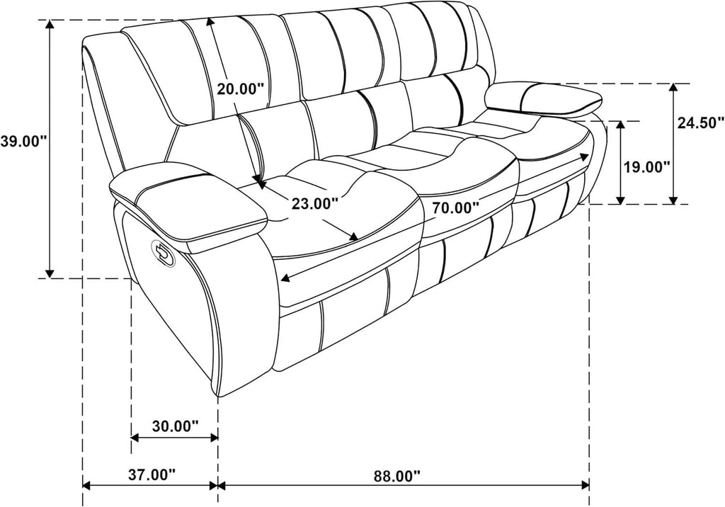 Reclining Sofa Red Thirty Inch Wallhugger Upholstered ShipItFurniture