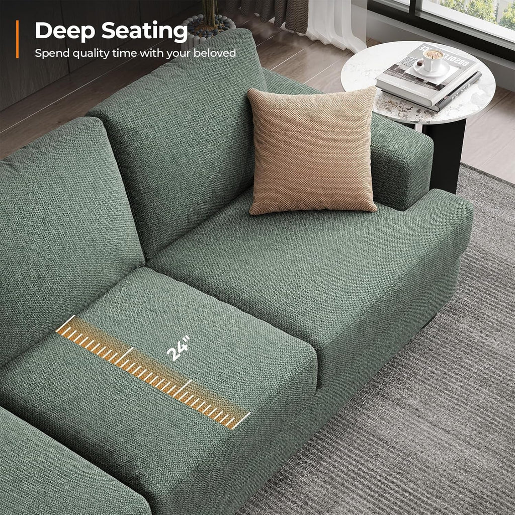 Oversized 89 Inch Sofa With Deep Cushions And Backrests ShipItFurniture