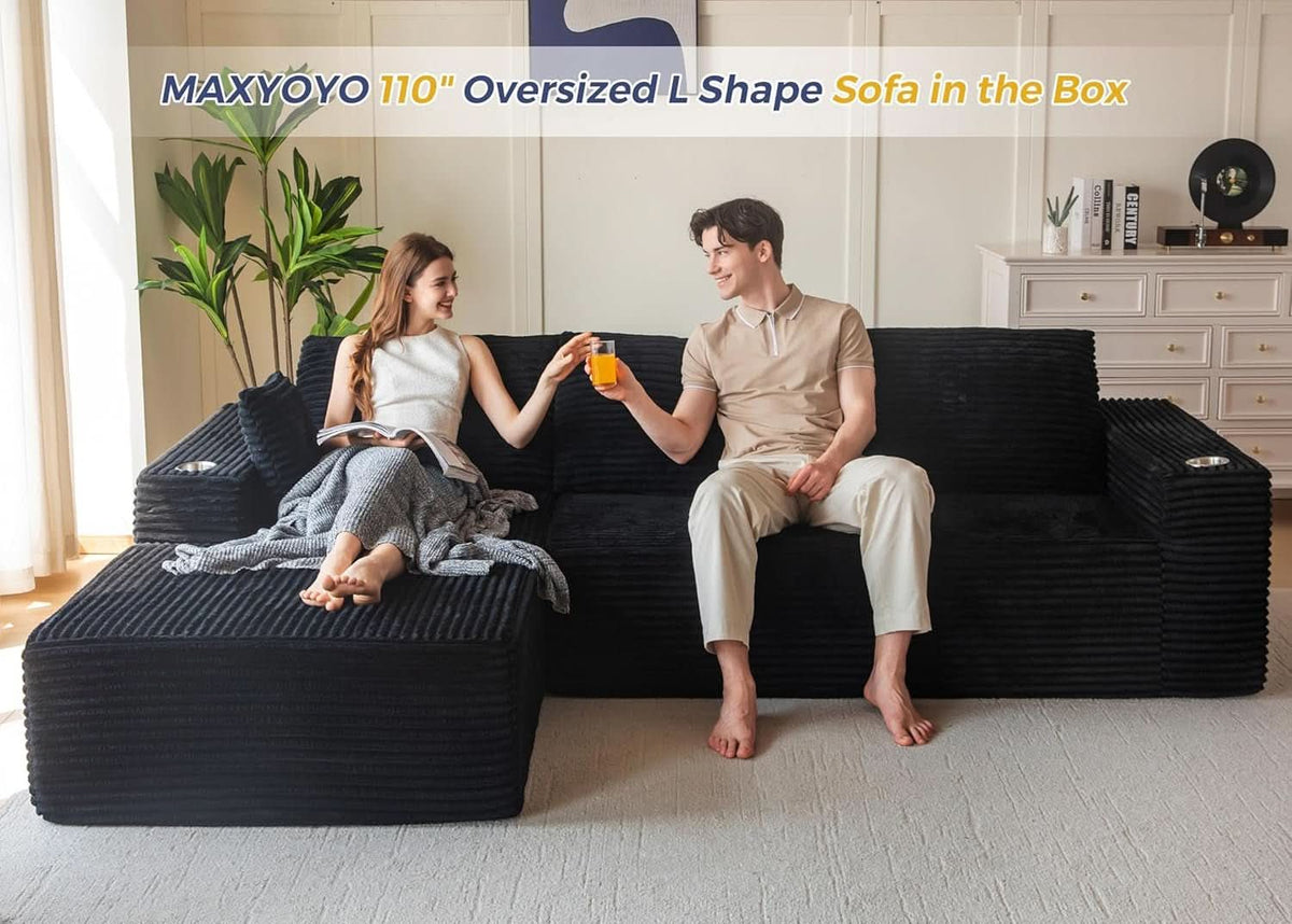 Large Modular Sectional Couch with L-Shape Chaise ShipItFurniture