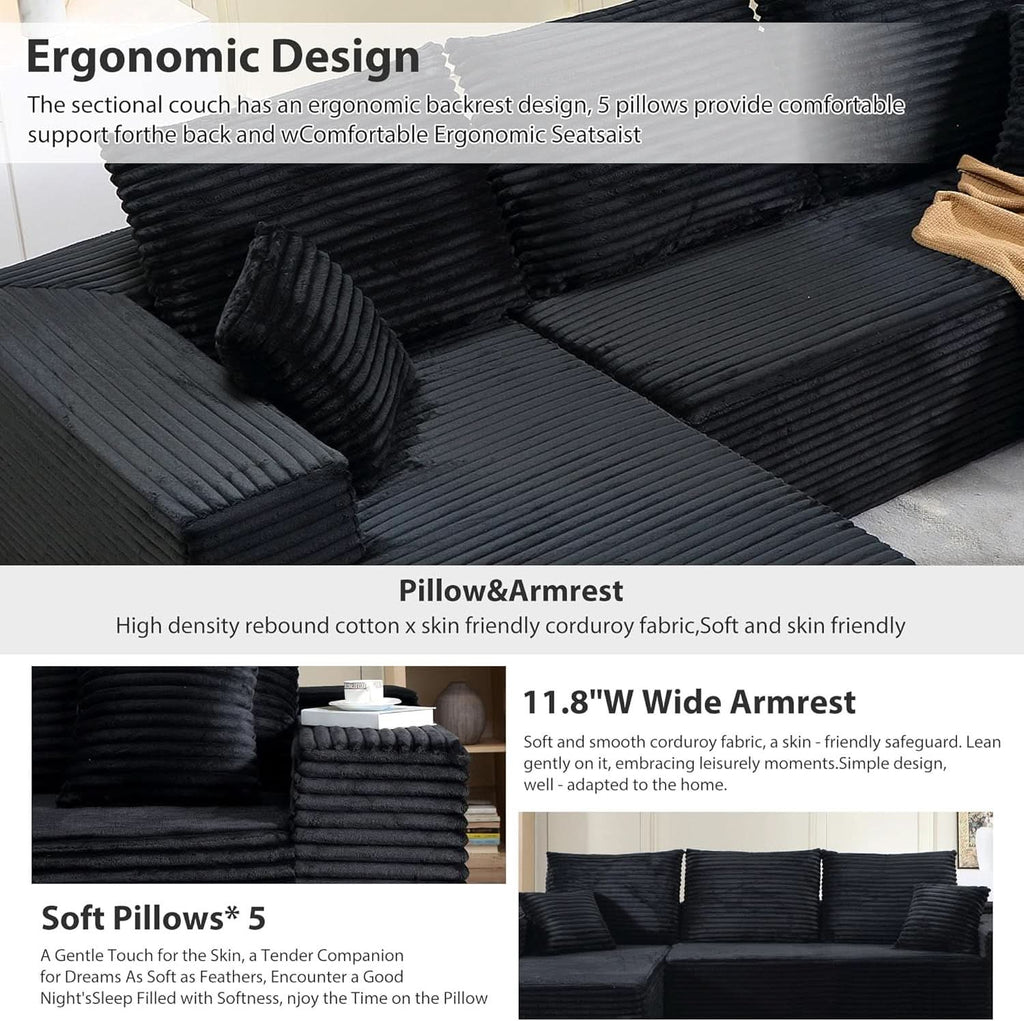 Modern L-Shape Cloud Sectional Couch for Living Room ShipItFurniture