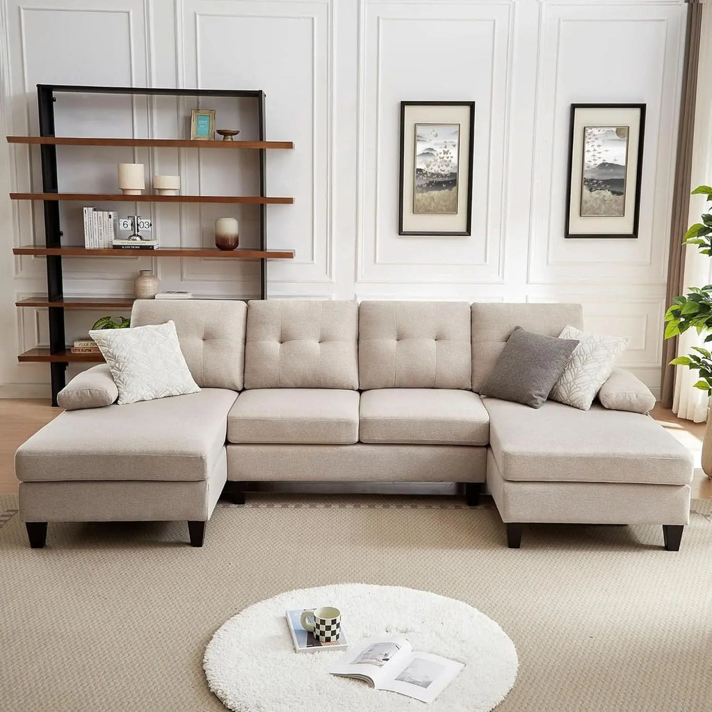 Modern U Shaped Sectional Couch With Double Chaise ShipItFurniture