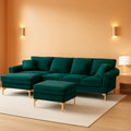 Stylish U Shaped Sectional Sofa Couch with Ottoman ShipItFurniture